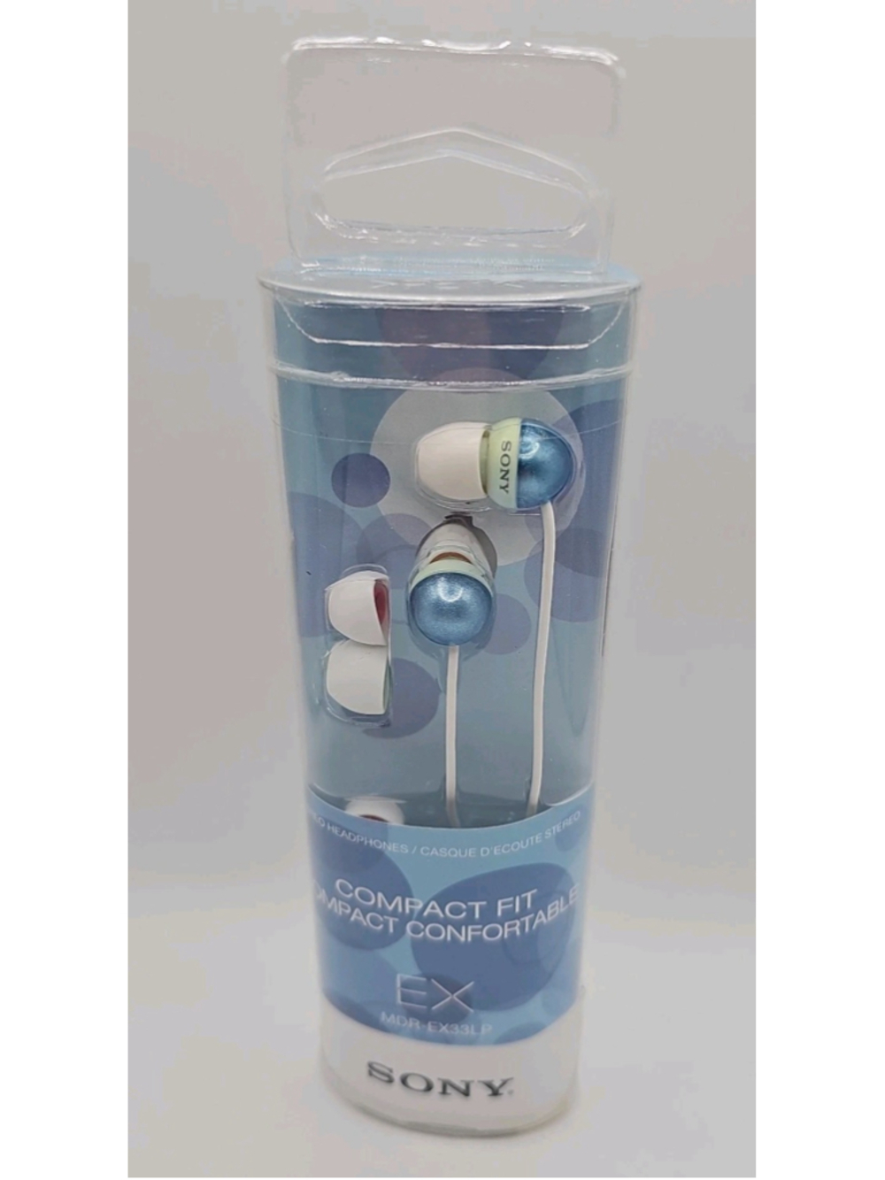 Sony MDR-EX33LP Blue Compact Fit Stereo Earbuds Headphones New Sealed 2008 3.5mm